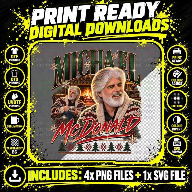 Michael Fireside Cosy Cardigan Christmas Soul Singer Yacht Rock Vintage T-Shirt Png SVG Digital Bundle