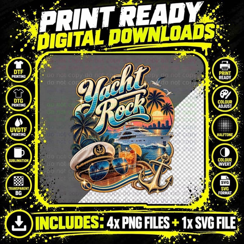 Michael McDonald Yacht Rock Vintage Sailing California Png SVG Digital Bundle