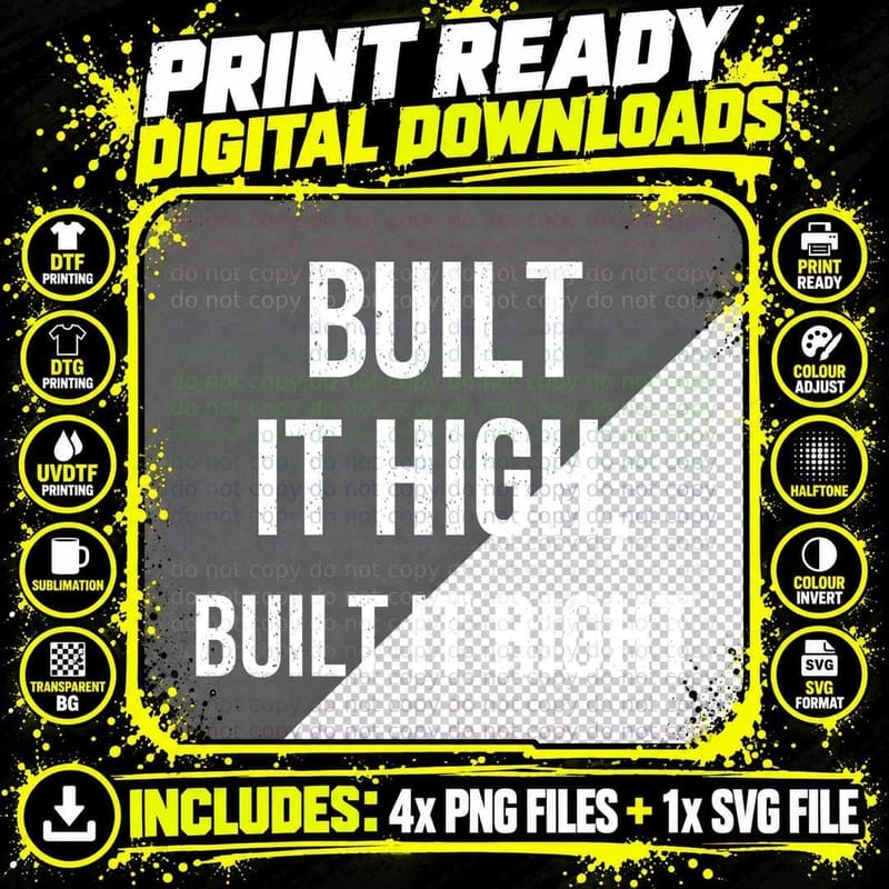 Built It High Built It Right Funny Scaffolder Scaffolding Construction T-Shirt Png SVG Digital Bundle