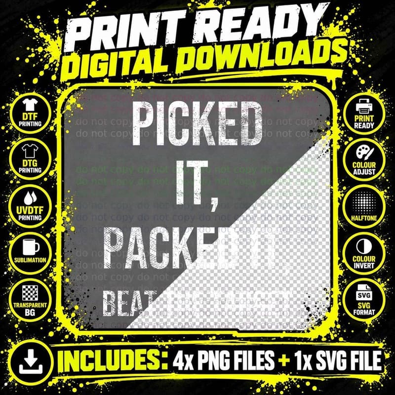 Picked It Packed It Beat The Target Funny Warehouse Worker Picker Packer T-Shirt Png SVG Digital Bundle