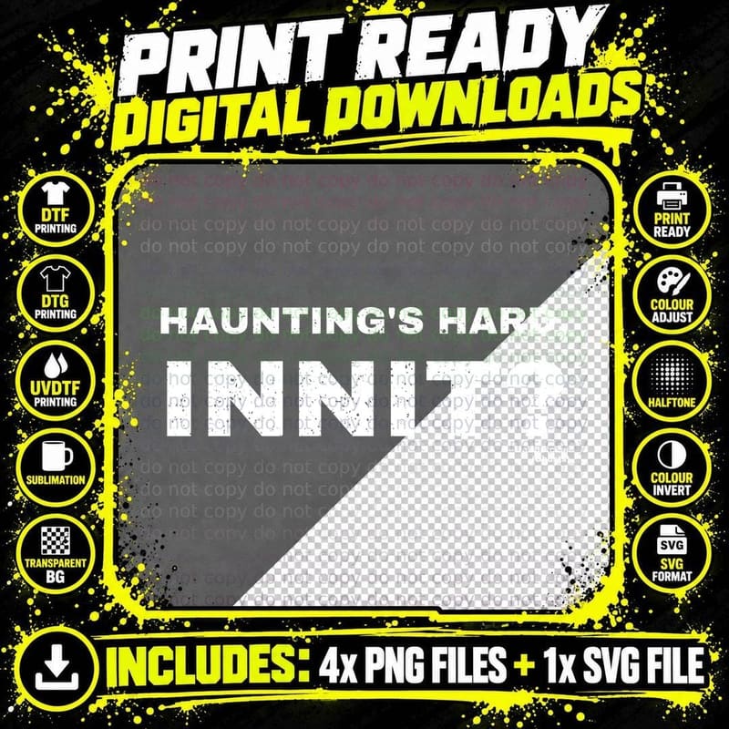 Haunting's Hard Innit Pat Funny Ghost Scout Leader Haunted House Sitcom T-Shirt Png SVG Digital Bundle