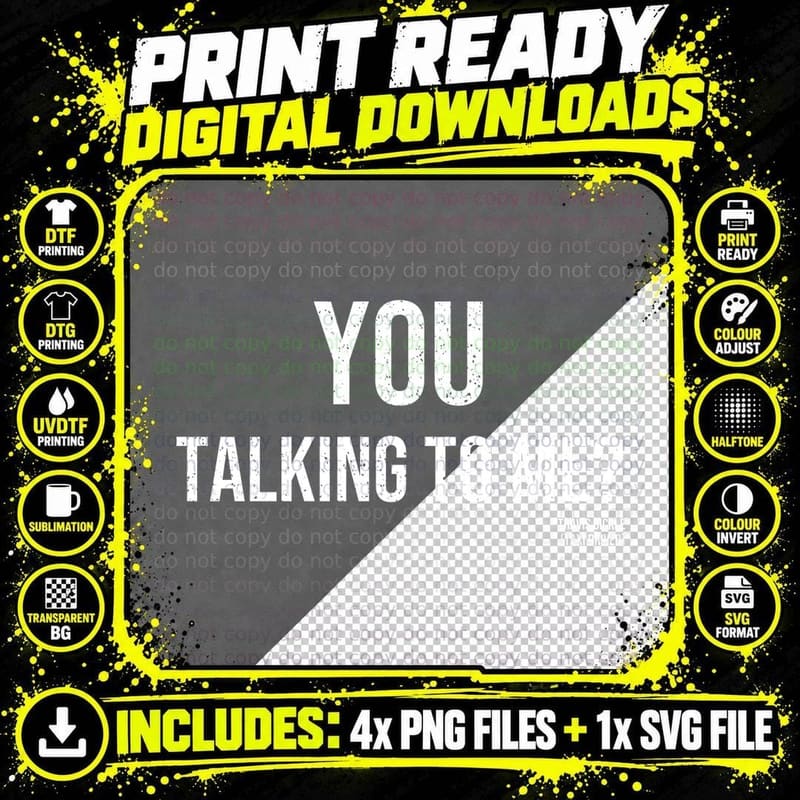 You Talking To Me Travis 70s New York Crime Drama Movie Quote Retro T-Shirt Png SVG Digital Bundle