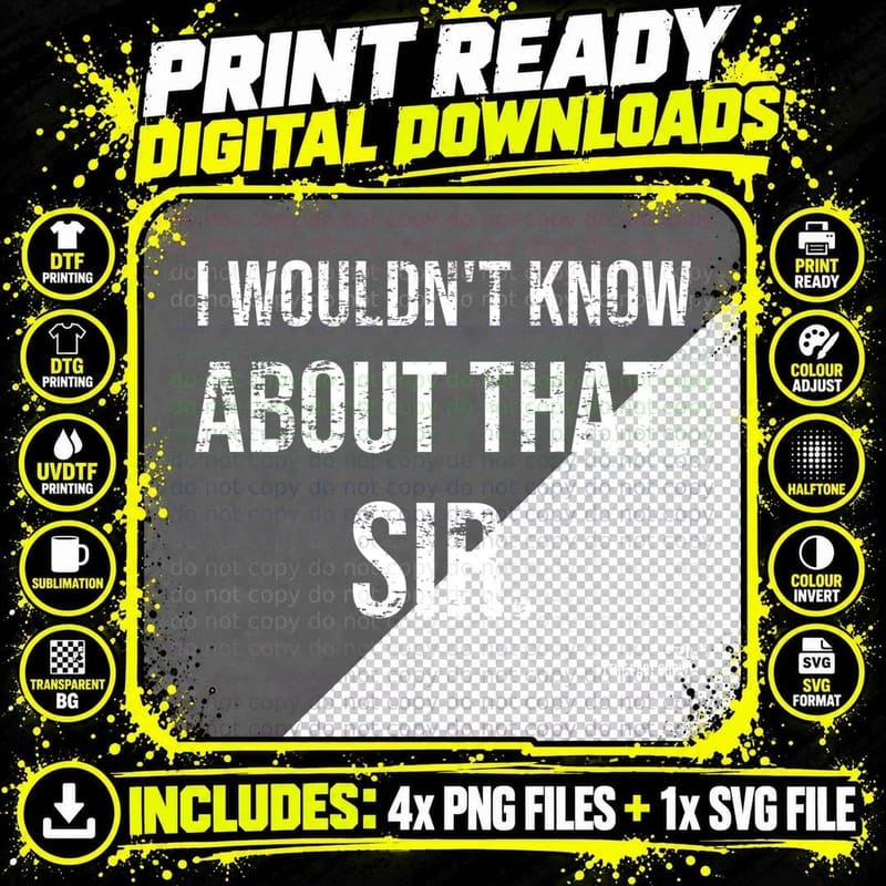 I Wouldn't Know About That Sir Ted 90s British Sketch Show Catchphrase T-Shirt Png SVG Digital Bundle