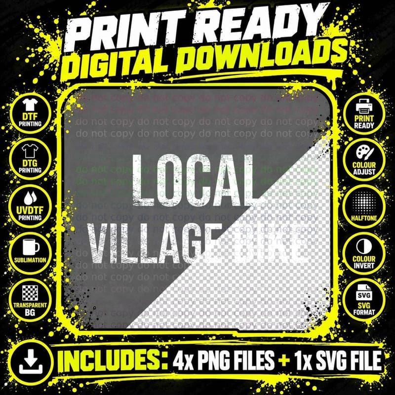 Local Village Bike Rude Adult Humour Cheeky Banter Hen Party Night Out T-Shirt Png SVG Digital Bundle