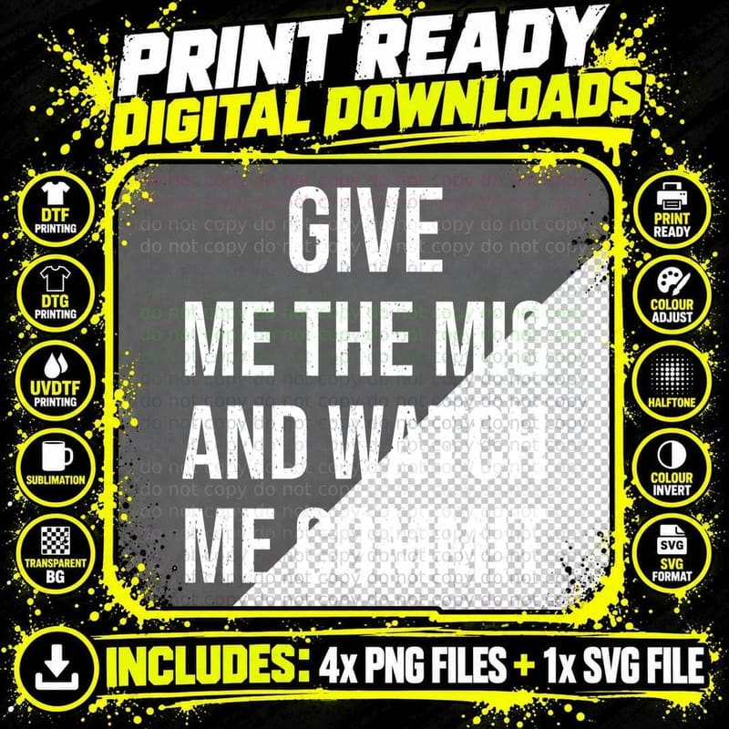 Give Me The Mic And Watch Me Commit Funny Karaoke Singer Party Night T-Shirt Png SVG Digital Bundle