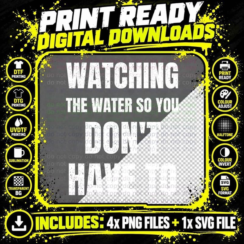 Watching The Water So You Don't Have To Funny Lifeguard Swimming Pool T-Shirt Png SVG Digital Bundle