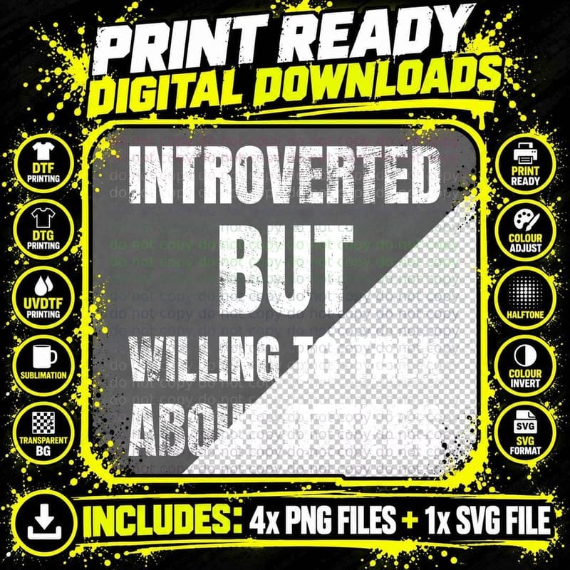 Introverted But Willing To Talk About Otters Otter Lover Png SVG Digital Bundle