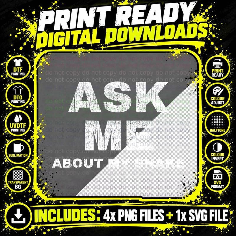 Ask Me About My Snake Funny Reptile Keeper Pet Owner Python Lover Joke T-Shirt Png SVG Digital Bundle
