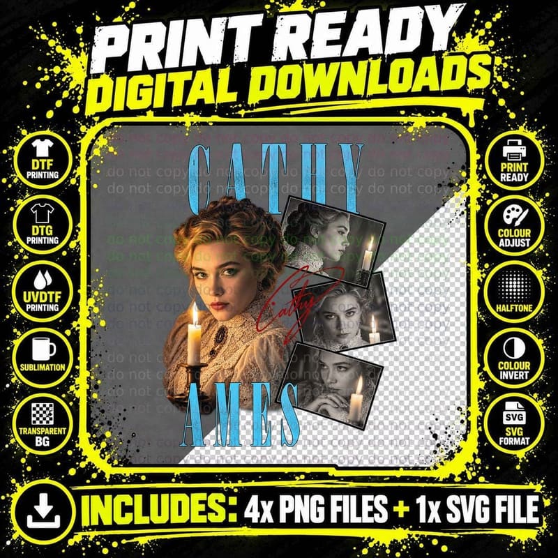 Cathy Ames East of Eden Florence Pugh Vintage Literary Png SVG Digital Bundle