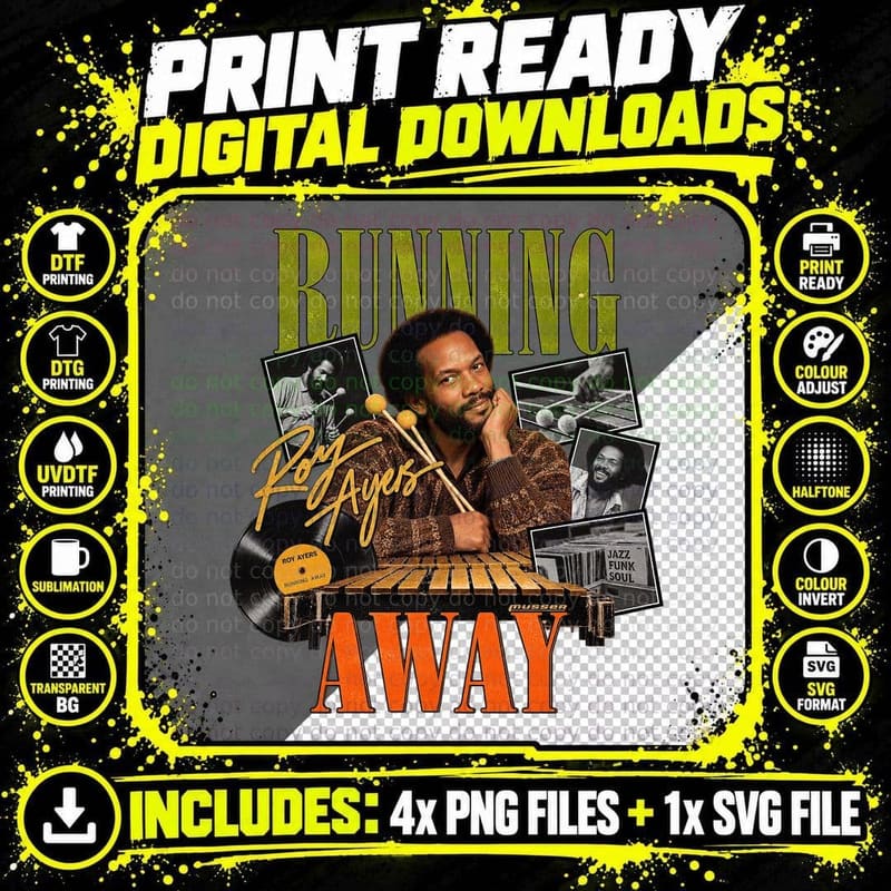 Roy Ayers Running Away Vintage Rare Groove Jazz Funk Png SVG Digital Bundle