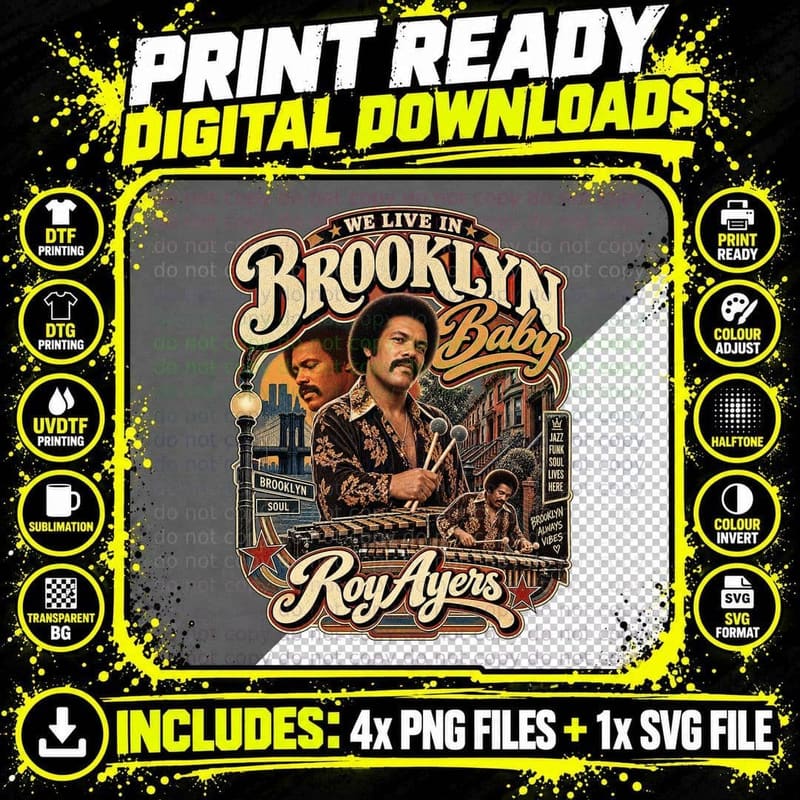 Roy Ayers We Live In Brooklyn Baby Vintage Soul Jazz Png SVG Digital Bundle