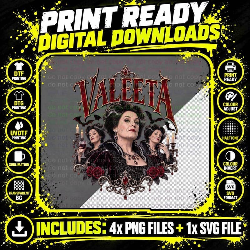 The Reluctant Vampire Valeeta BBC Comedy Gothic Horror Png SVG Digital Bundle