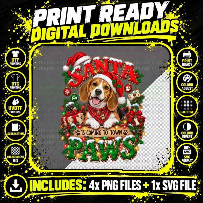 Beagle Christmas Merry Sniffmas Boxing Day Funny Dog Png SVG Digital Bundle