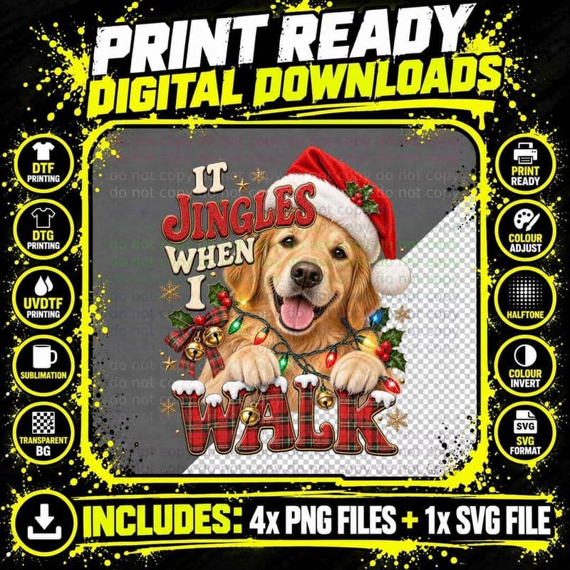 Funny Labrador Christmas Vet Jingle Bell Santa Hat Dog Png SVG Digital Bundle