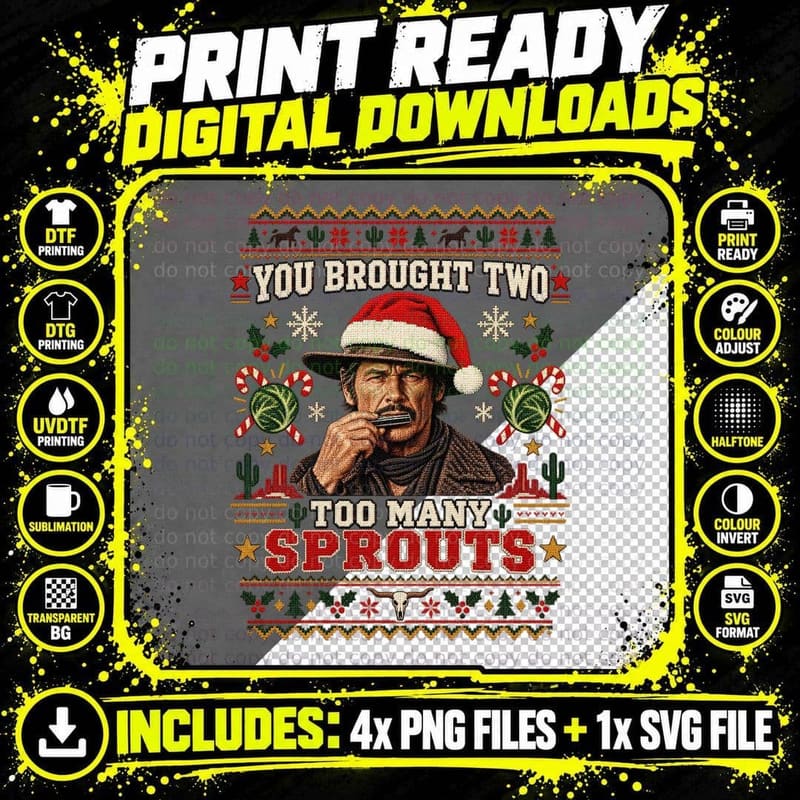 Once Upon a Time in the West Ugly Sweater Harmonica Png SVG Digital Bundle