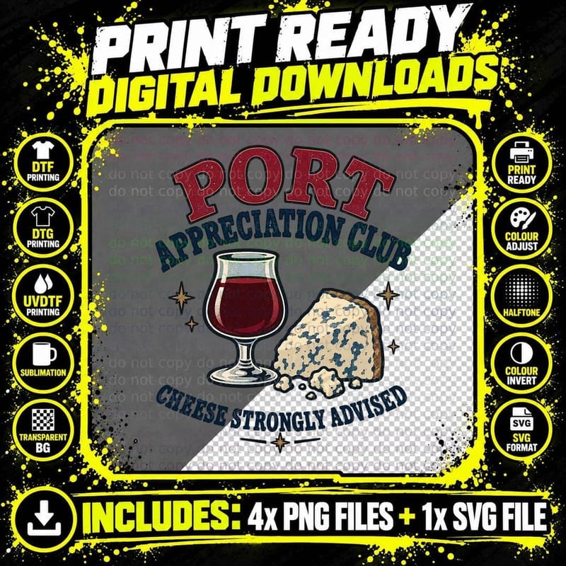 Port Appreciation Club Cheese Strongly Advised Stilton Christmas T-Shirt Png SVG Digital Bundle