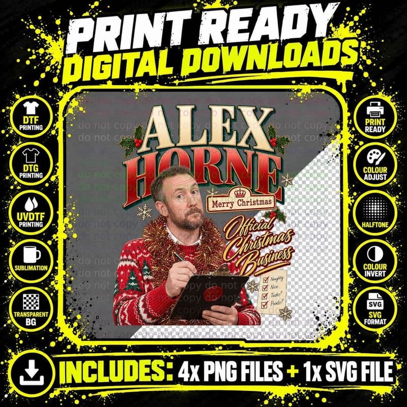 Alex Horne Christmas Vintage Taskmaster Comedy Retro Png SVG Digital Bundle