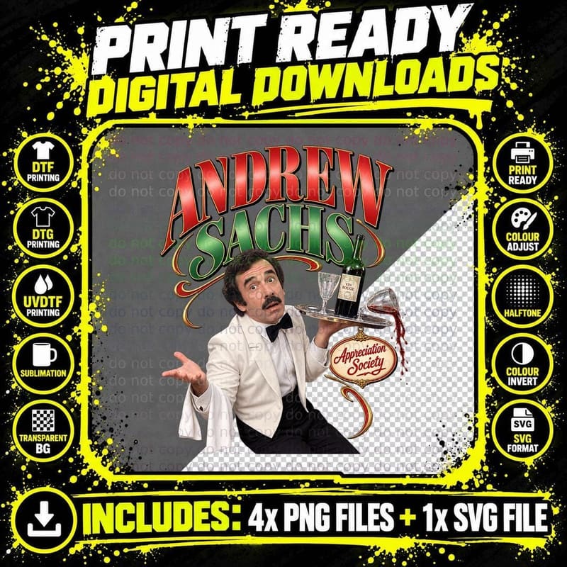 Andrew Manuel Spanish Waiter Torquay Hotel 70s Sitcom Appreciation T-Shirt Png SVG Digital Bundle