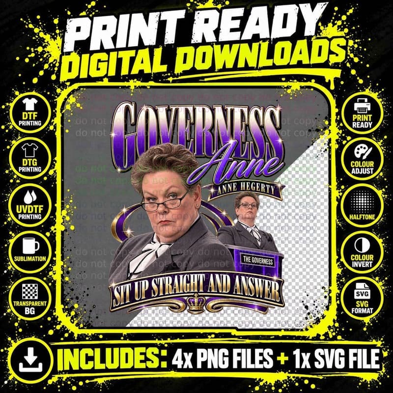 Anne Hegerty The Governess The Chase Retro VHS Game Show Png SVG Digital Bundle