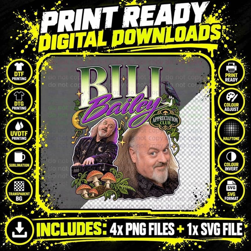 Bill Appreciation Club Psychedelic Mushrooms Comedian Musician Keyboard T-Shirt Png SVG Digital Bundle
