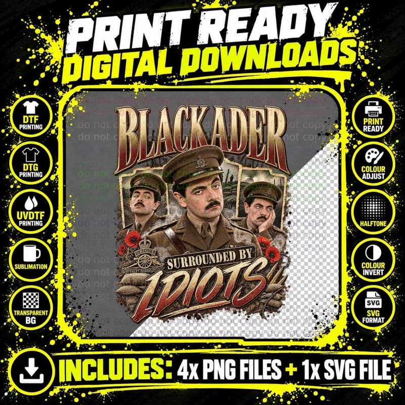 Blackadder Goes Forth Blackadder Vintage British Comedy Png SVG Digital Bundle