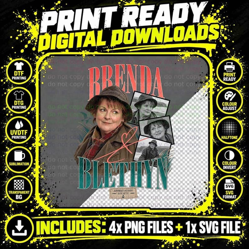 Brenda Appreciation Society Detective Inspector Bucket Hat Crime Drama T-Shirt Png SVG Digital Bundle