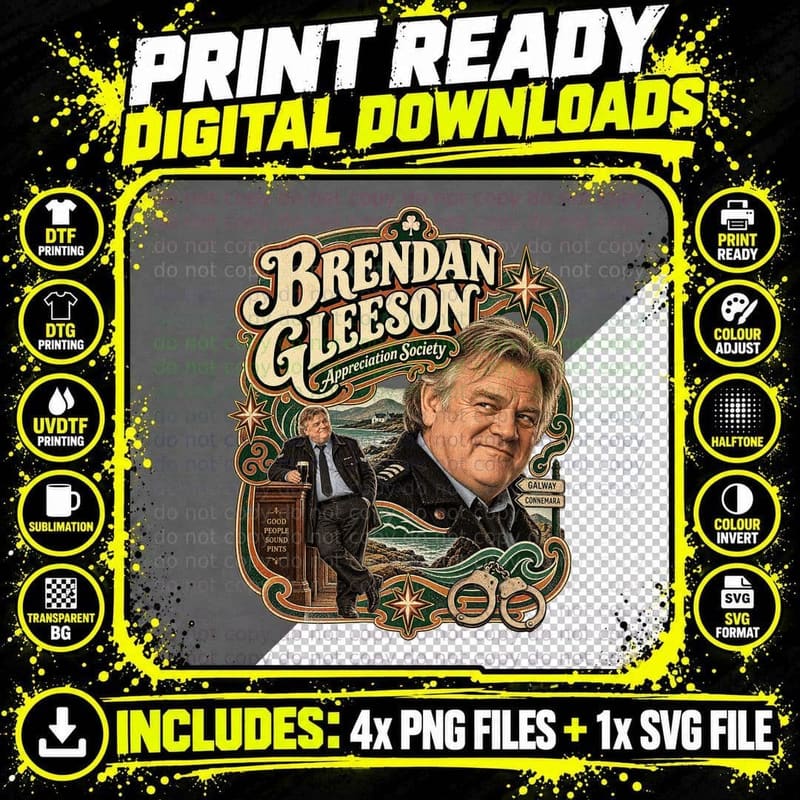 Brendan Gerry Boyle Irish Police Sergeant Galway Dark Comedy Movie T-Shirt Png SVG Digital Bundle