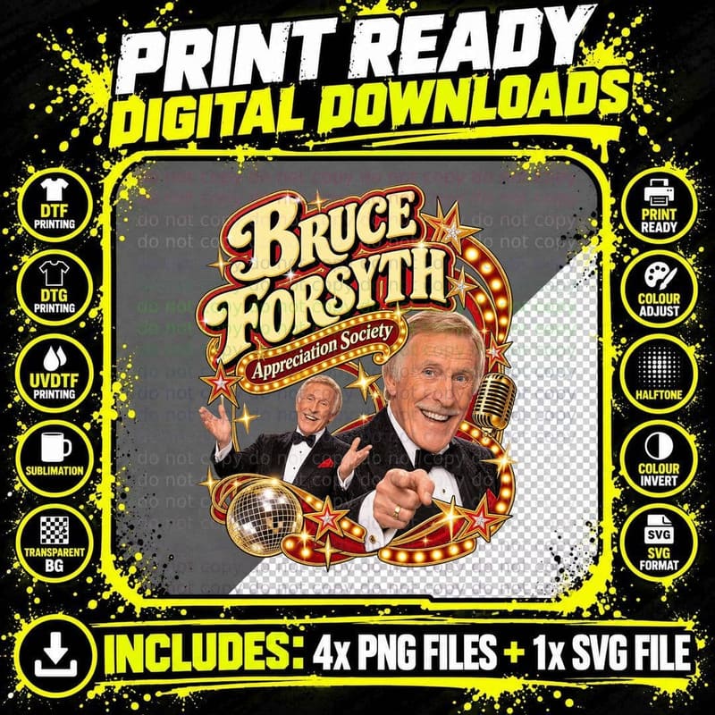 Bruce Appreciation Society Entertainer Disco Ball Saturday Night TV T-Shirt Png SVG Digital Bundle