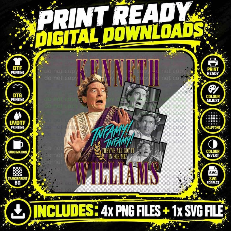 Carry On Cleo Kenneth Williams Infamy British Comedy Png SVG Digital Bundle