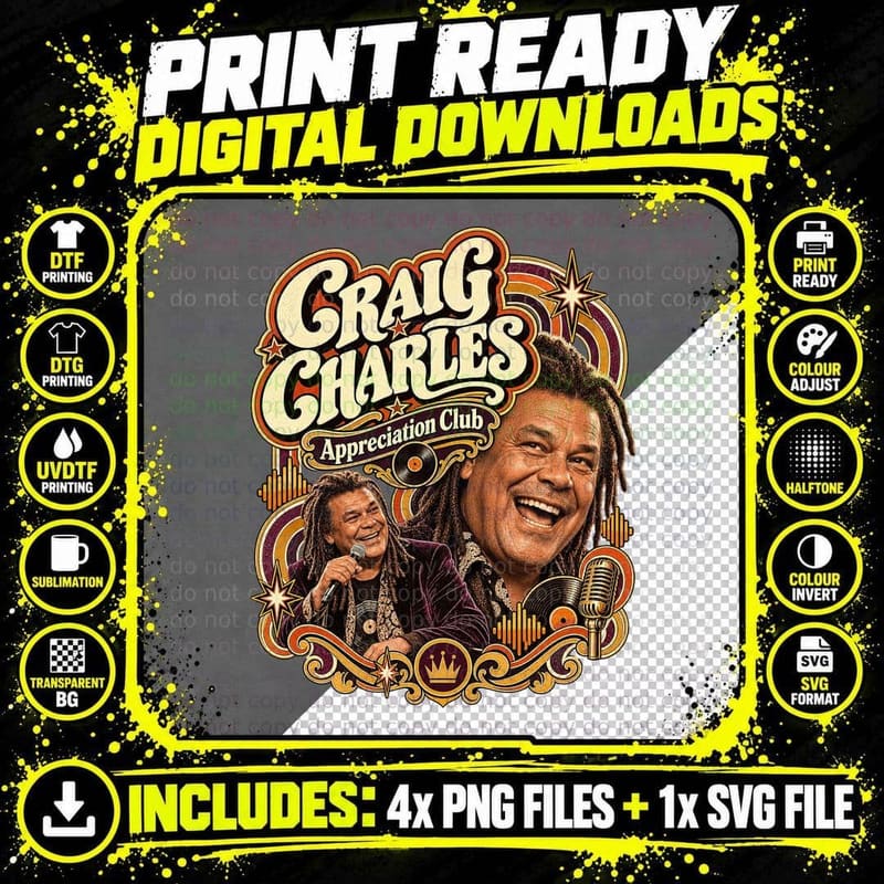 Craig Appreciation Club Dreadlocks DJ Comedian Funk Soul British Comedy T-Shirt Png SVG Digital Bundle