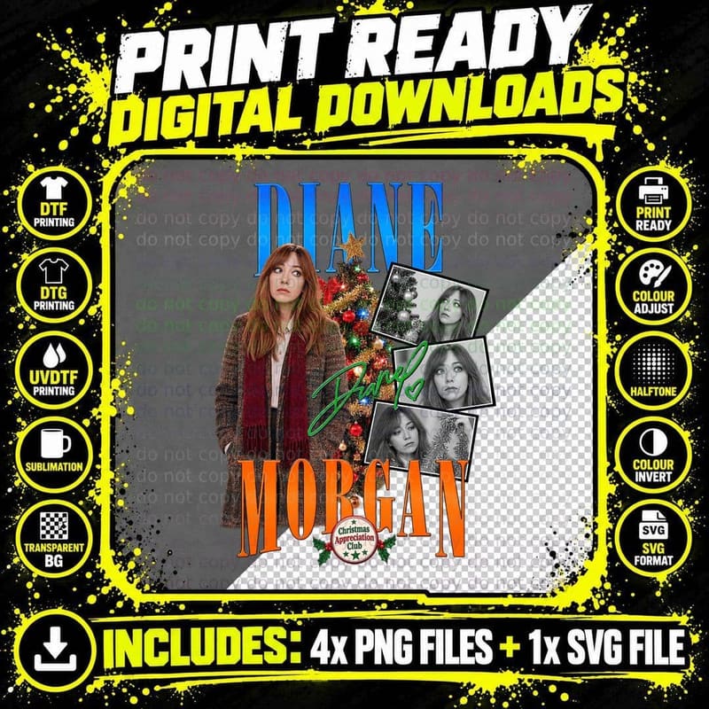 Diane Morgan Christmas Retro British Comedy Celebrity Png SVG Digital Bundle