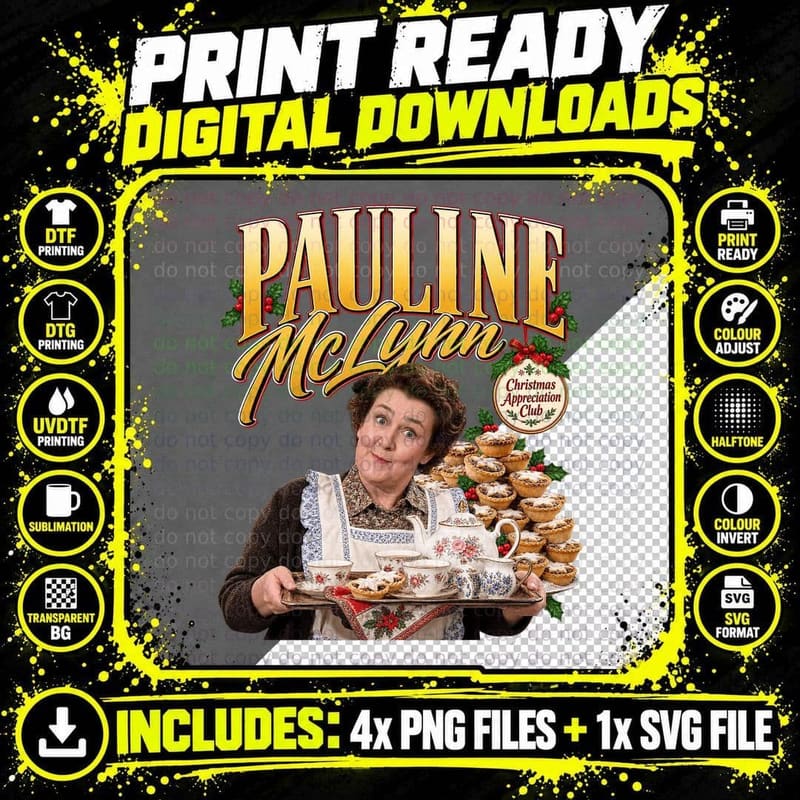 Pauline Mrs Doyle Christmas Appreciation Club Mince Pies Irish Sitcom T-Shirt Png SVG Digital Bundle