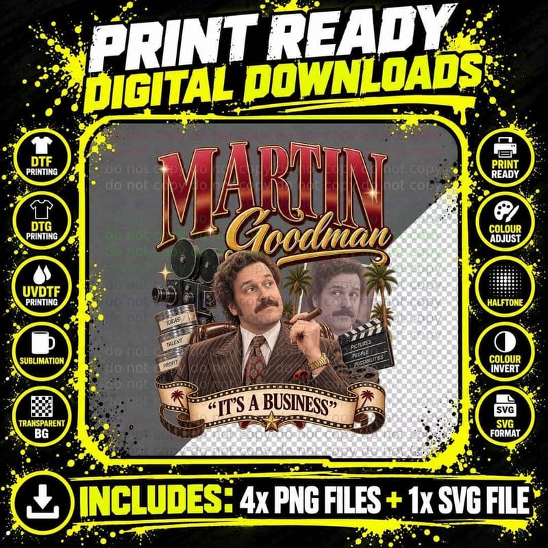 Martin It's A Business Retro 70s Film Producer Clapperboard Comedy Fan T-Shirt Png SVG Digital Bundle