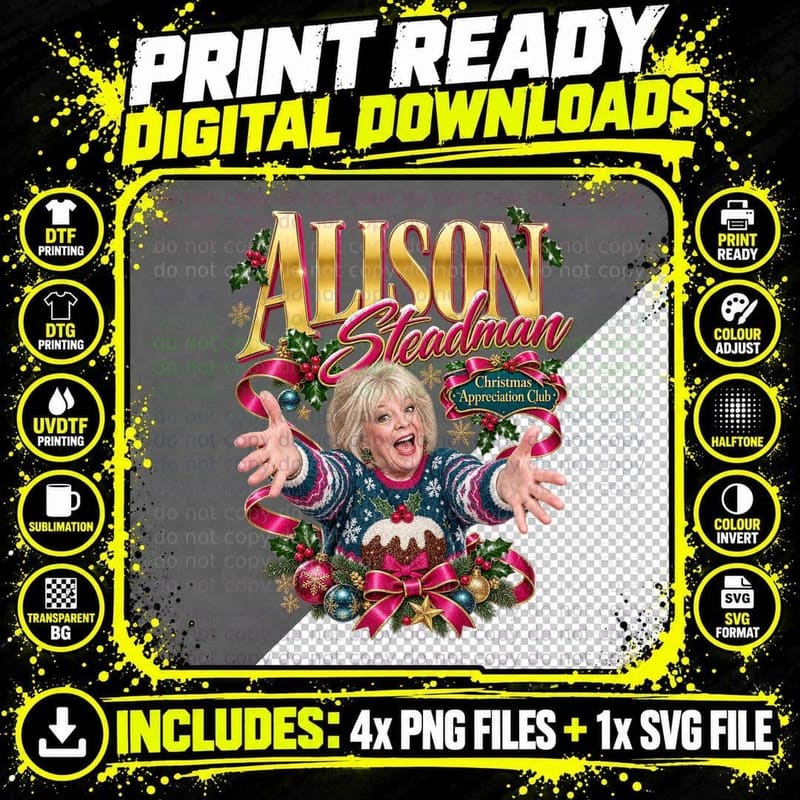 Gavin and Stacey Alison Steadman Christmas Vintage Png SVG Digital Bundle