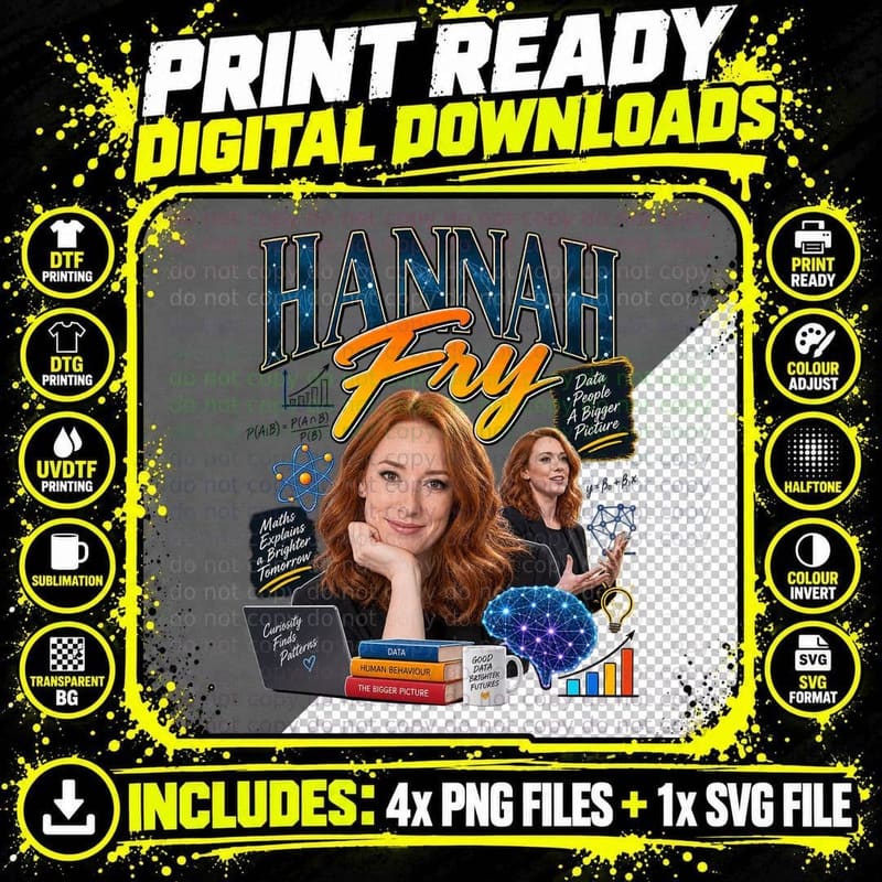 Hannah Data People A Bigger Picture Mathematician Science TV Presenter T-Shirt Png SVG Digital Bundle
