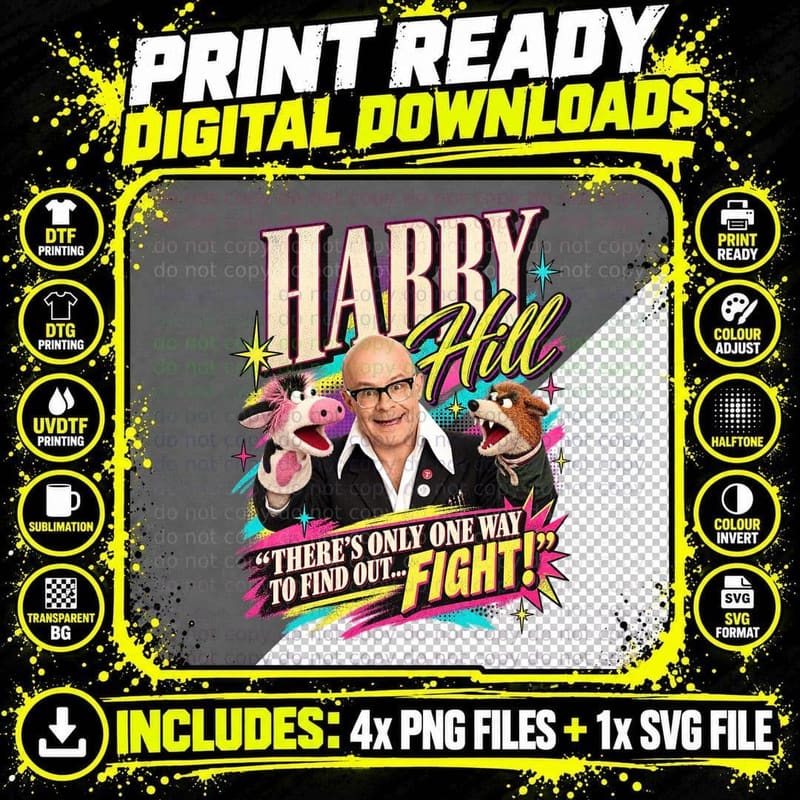 Harry There's Only One Way To Find Out Fight Big Collar Comedy TV T-Shirt Png SVG Digital Bundle