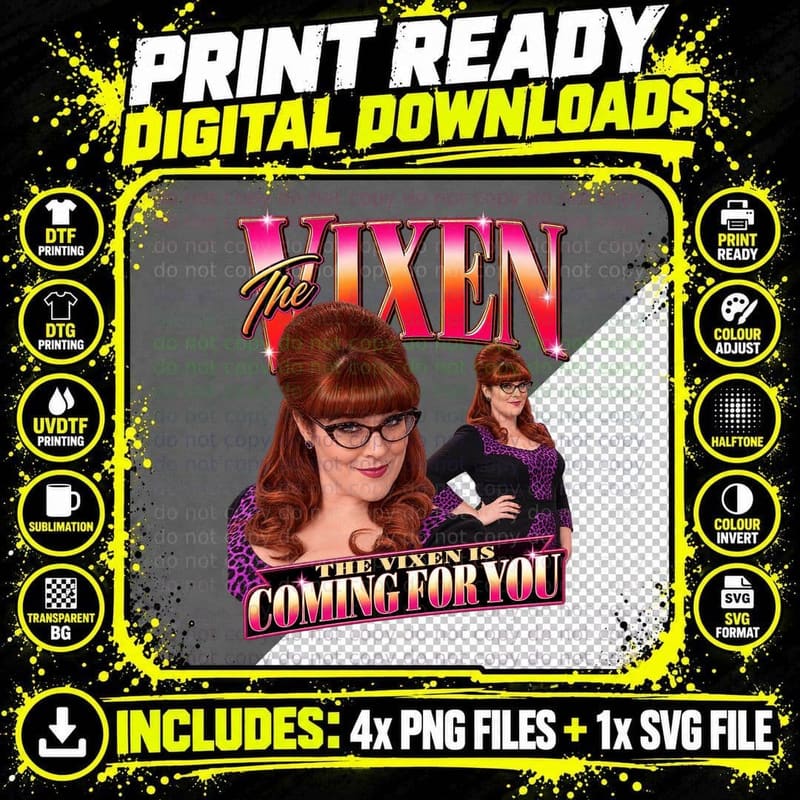 Jenny Ryan The Vixen The Chase Retro VHS Game Show Png SVG Digital Bundle
