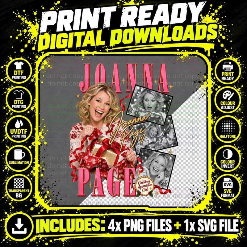 Joanna Page Gavin and Stacey Christmas Retro Celebrity Png SVG Digital Bundle