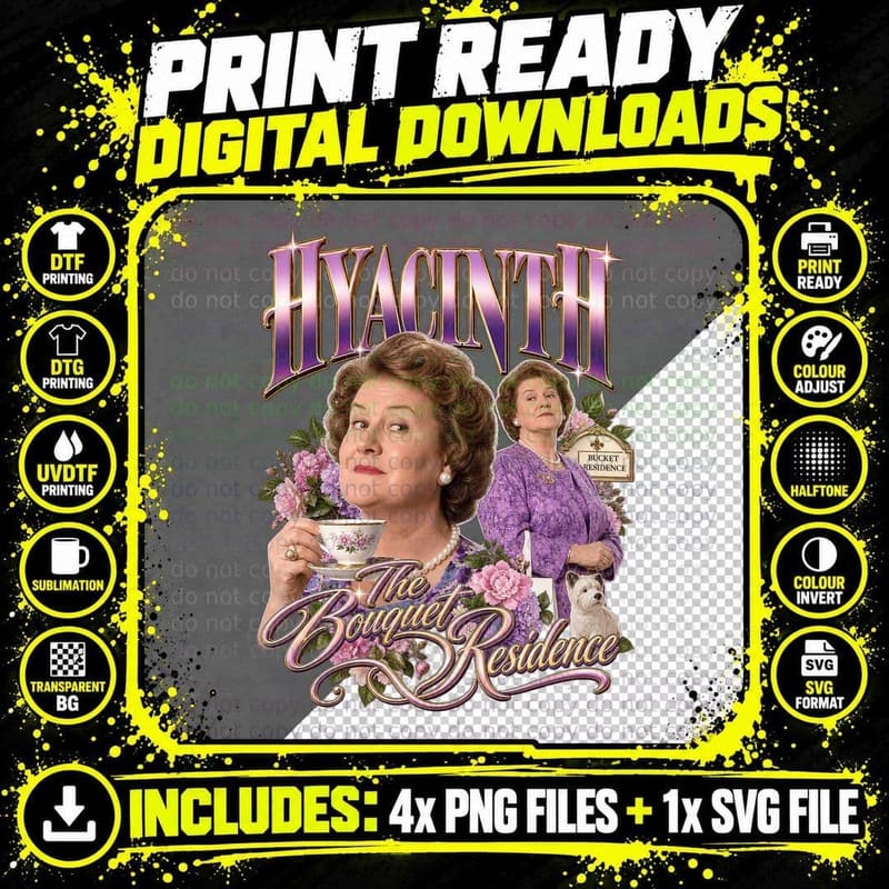 Hyacinth The Bouquet Residence Teacup Snob Social Climber 90s Sitcom T-Shirt Png SVG Digital Bundle