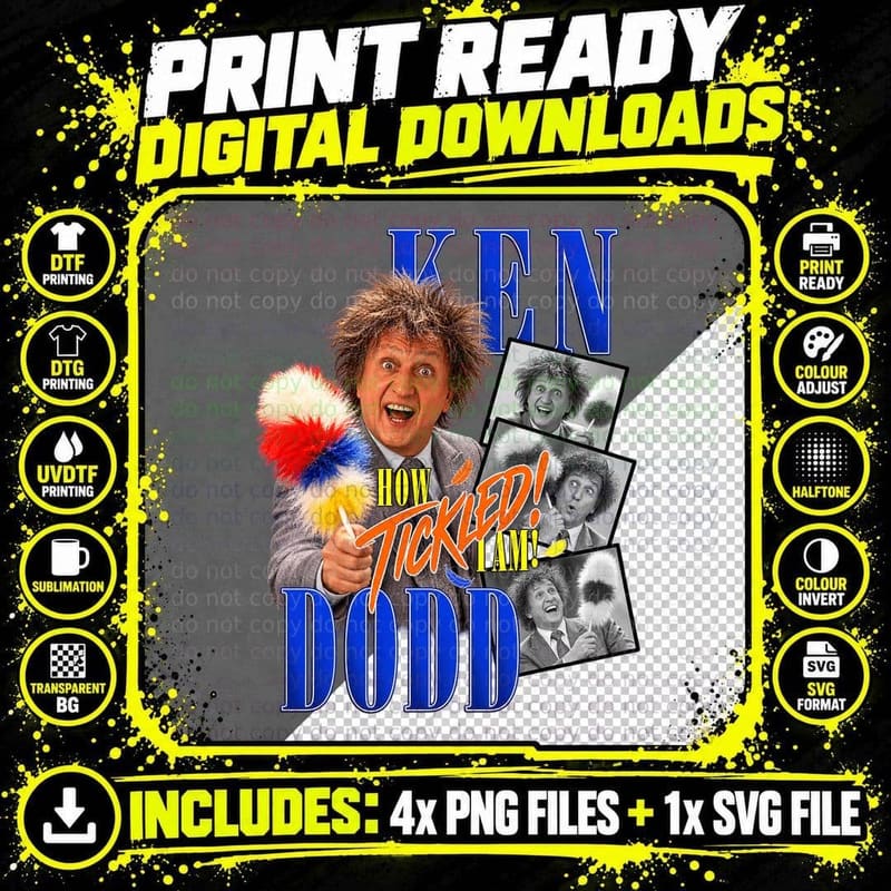 Ken Dodd How Tickled I Am British Comedy Music Hall Png SVG Digital Bundle