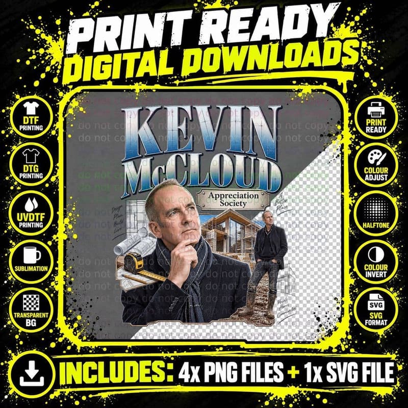 Kevin Appreciation Society Architecture Blueprints Building Site TV T-Shirt Png SVG Digital Bundle