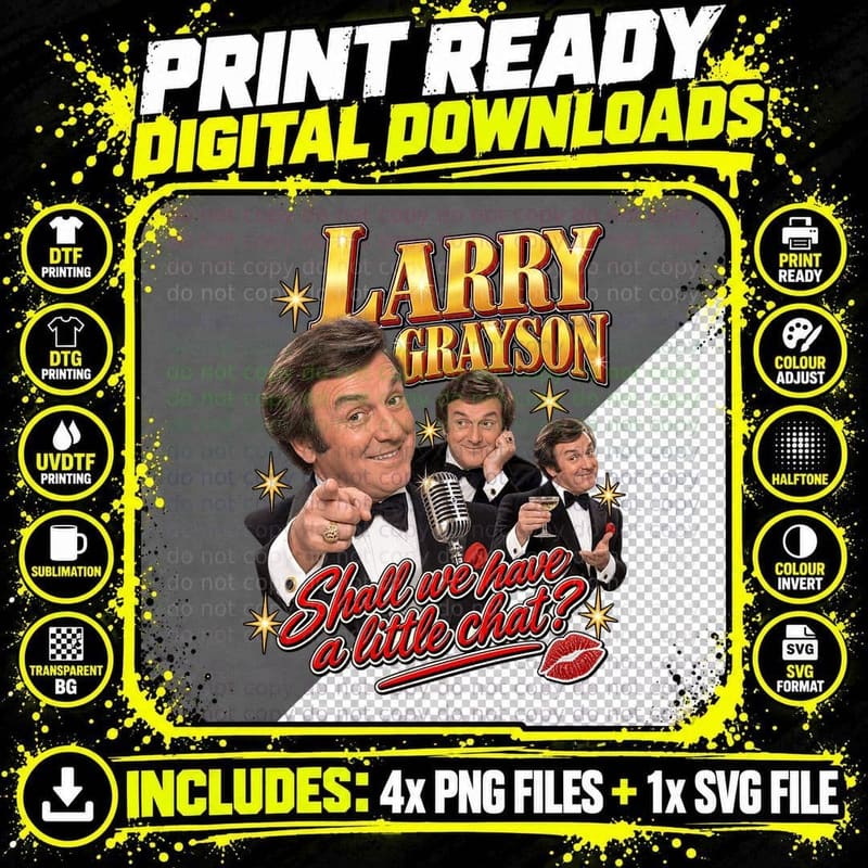 Larry Grayson Vintage Shut That Door British Comedy Png SVG Digital Bundle