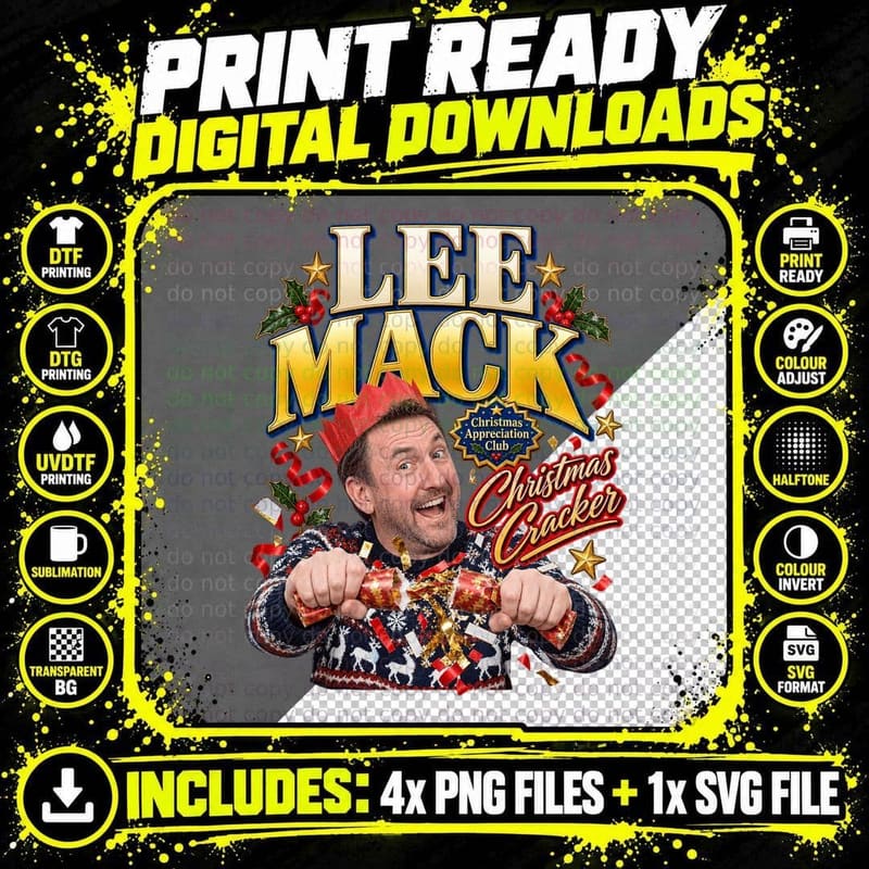 Lee Mack Christmas Cracker Vintage British Comedy Retro Png SVG Digital Bundle