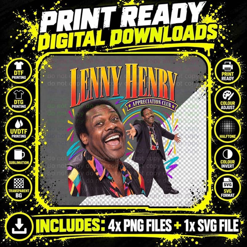 Lenny Appreciation Club Big Smile 80s Comedy Legend Colourful Retro T-Shirt Png SVG Digital Bundle