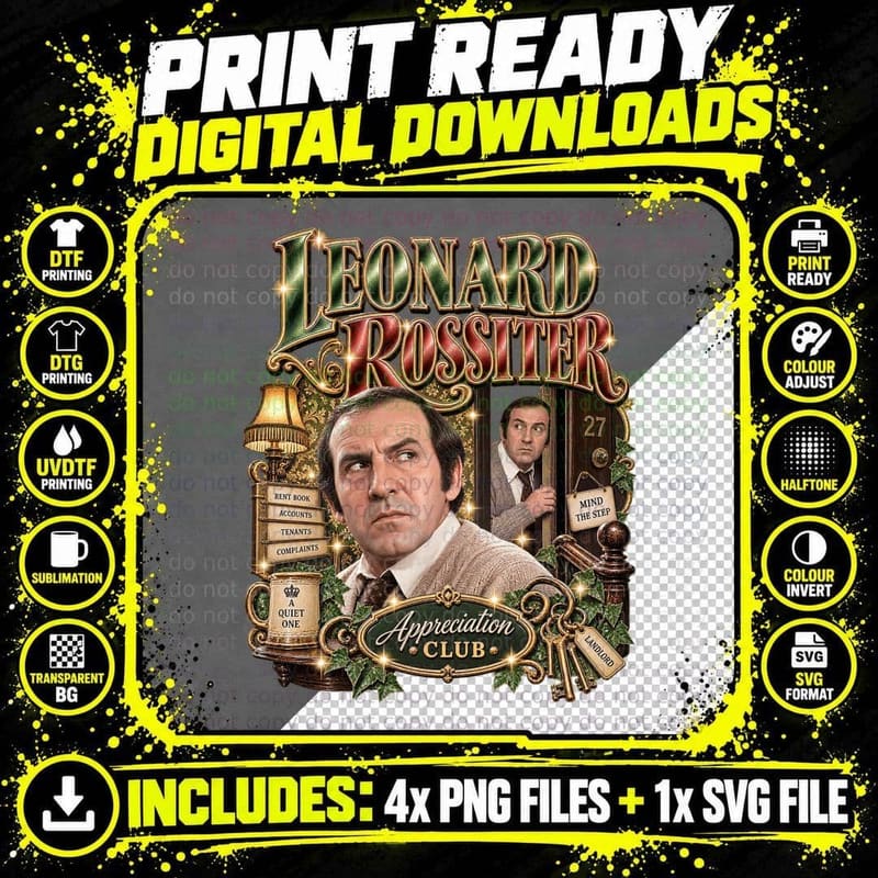 Leonard Rigsby Appreciation Club Landlord Rent Book Bedsit 70s Sitcom T-Shirt Png SVG Digital Bundle