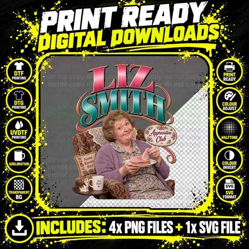 Liz Nana Knows Best Tea First Armchair Appreciation Club Retro Sitcom T-Shirt Png SVG Digital Bundle