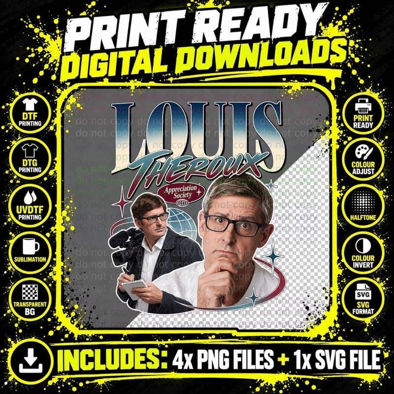 Louis Appreciation Society Documentary Maker Glasses Notebook Retro 90s T-Shirt Png SVG Digital Bundle