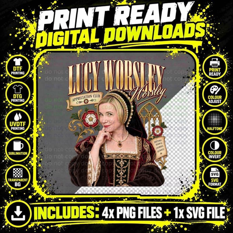 Lucy Appreciation Club Tudor Gown Rose History Presenter Historian T-Shirt Png SVG Digital Bundle