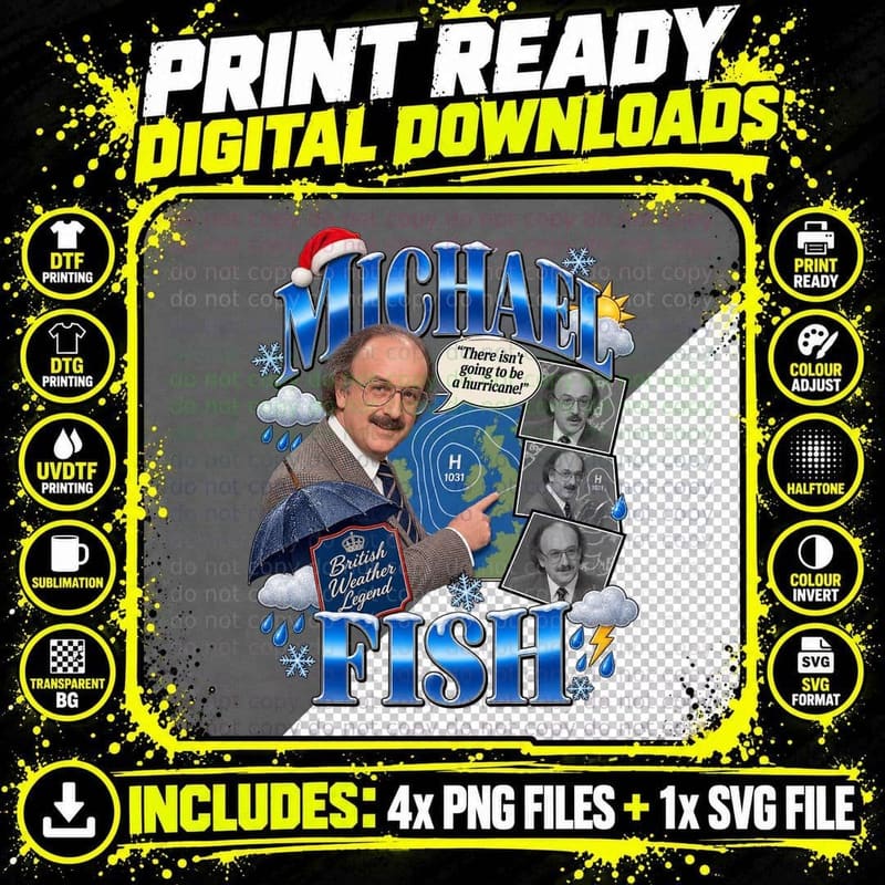 Michael There Isn't Going To Be A Hurricane Weather Legend Christmas T-Shirt Png SVG Digital Bundle