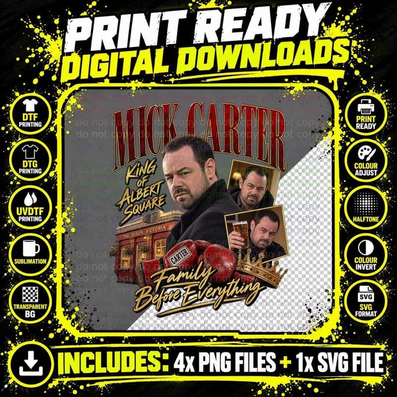 Mick Carter EastEnders Retro Magazine Collage Queen Vic Png SVG Digital Bundle